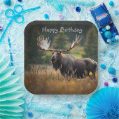 ハンサムムース誕生日 ペーパープレート (パーティー)