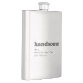 ハンサムモダンなタイポグラフィとカスタムメッセージ フラスク (右)