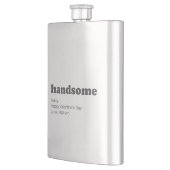 ハンサムモダンなタイポグラフィとカスタムメッセージ フラスク (左)