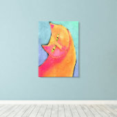 ハンサム少年抽象芸術絵画ネコ キャンバスプリント (インサイチュ (ウッドフロア))