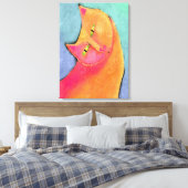 ハンサム少年抽象芸術絵画ネコ キャンバスプリント (インサイチュ (寝室))