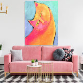 ハンサム少年抽象芸術絵画ネコ キャンバスプリント (インサイチュ (リビング))