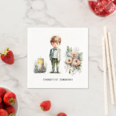 ハンサム少年1st.聖餐式招待状 スタンダードカクテルナプキン (インサイチュ)