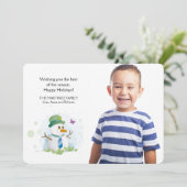 ハンサム雪だるまフォト招待状 招待状 (スタンド正面)