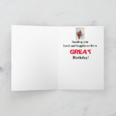 ハンサム(鳥)ショウジョウコウカンチョウ誕生日マイ孫はっきりした鳥 カード (内部)