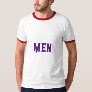 ハンサムMEN文字王室のパープルカラーメンズリンガー Tシャツ