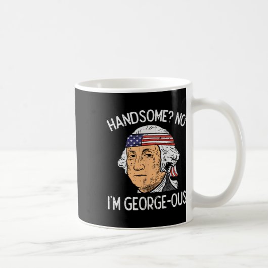 ハンサムNo Georgeous Washington おもしろい4Th Of July コーヒーマグカップ (右)