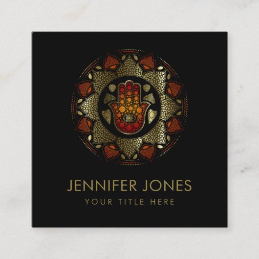 ハンサ手 – 蓮曼荼羅の疲労手 スクエア名刺 (正面)