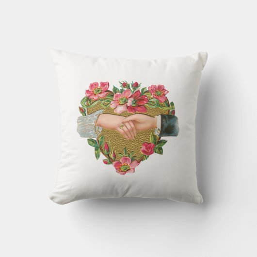 ハンスウィズフロワーズ、ヴィンテージ ヴィクトリアン バレンタインデー クッション (正面)