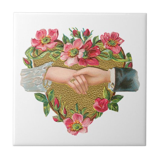 ハンスウィズフロワーズ、ヴィンテージ ヴィクトリアン バレンタインデー タイル (正面)