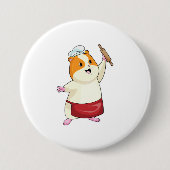 ハンスターをベーカー転がのピンで 缶バッジ (正面)