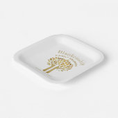 ハンズアップツリー葉懇親会ファミリー必須Pap ペーパープレート (傾斜あり)