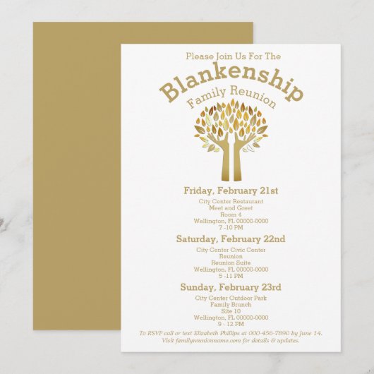 ハンズアップ ツリー リーフ ファミリー リユニオン テンプレート (正面/裏面)