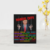ハンズオフおもしろいトランプミーム刑務所 – 抗議活動 カード (黄色い花)