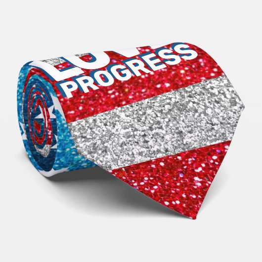 ハンズオフピースラブプログレスアメリカ国旗のグリッター ネクタイ (ロール)