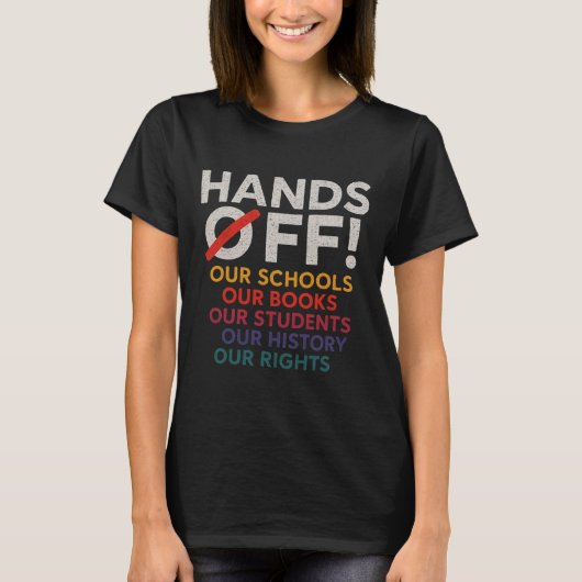 ハンズオフ先生教育学生ヒスト Tシャツ (正面)