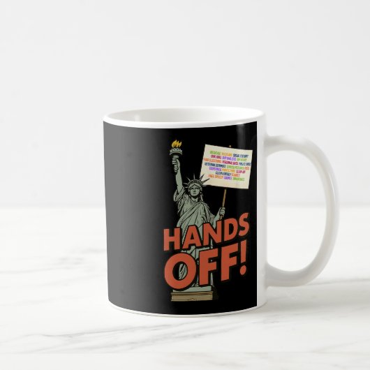 ハンズオフ抗議4月5日アンチトランプL像 コーヒーマグカップ (右)