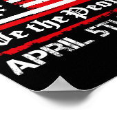 ハンズオフ抗議4月5日土曜日アメリカ国旗の男性を見る ポスター (角)