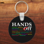 ハンズオフ抗議4月5日（土）男性女性7 キーホルダー (正面)