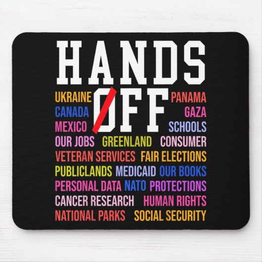 ハンズオフ抗議4月5日（土）男性女性8 マウスパッド (正面)