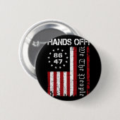 ハンズオフ抗議86 47 8647デモ救クラス 缶バッジ (正面&裏面)