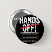 ハンズオフ抗議Tシャツ2.png 缶バッジ (正面&裏面)