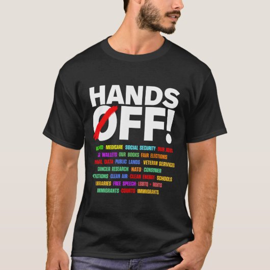 ハンズオフ抗議Tシャツ.png Tシャツ (正面)