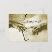 ハンズオブゴッドアンドアダムファインアートパロディ サンキューカード (正面/裏面)