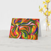 ハンズオン抽象芸術絵画ズバイジュリアモリル カード (黄色い花)