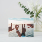 ハンズスペルラブ |ロマンチックな写真 ポストカード (スタンド正面)