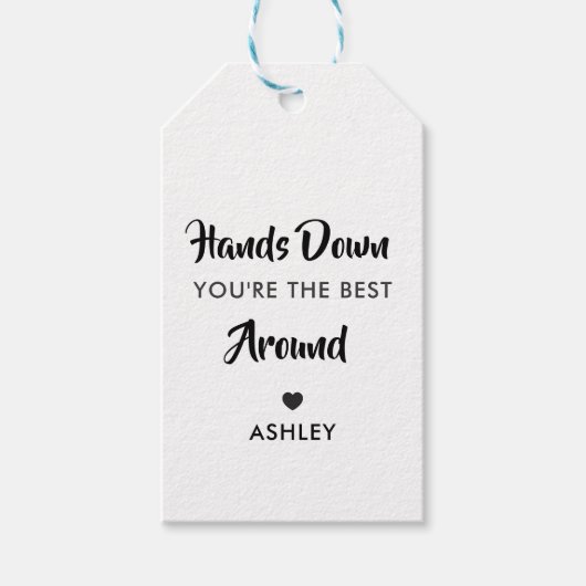ハンズダウンあなたは最高のは、クラフト ギフトタグ (正面)