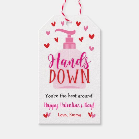 ハンズダウンギフトラベル、バレンタインデー石鹸ギフトラベル ギフトタグ (正面)