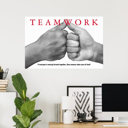 ハンズチームワーク感動的引用文やる気を起こさせる ポスター (ホームオフィス)