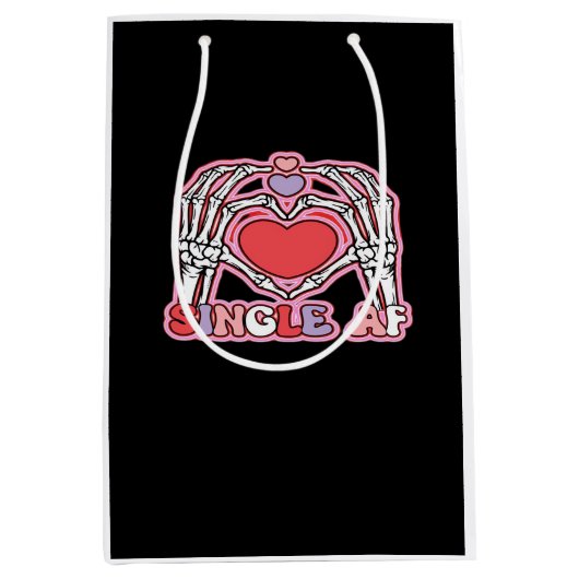 ハンズハロウィンクラシックデザイン-不気味スケルトン ミディアムペーパーバッグ (正面)