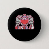 ハンズハロウィンクラシックデザイン-不気味スケルトン 缶バッジ (正面)