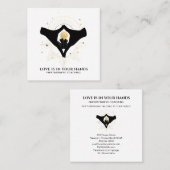 *~*ハンズハートブラック金ゴールド太陽宇宙エネルギー スクエア名刺 (正面/裏面)