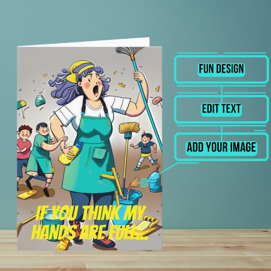 ハンズフル女性用清掃員カストディー誕生日 カード