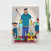 ハンズフル男性用小使カストディー誕生日 カード (正面)