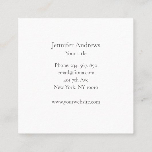 ハンズベージュピンク スクエア名刺 (裏面)