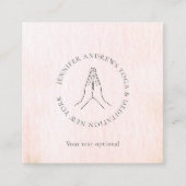 ハンズベージュピンク スクエア名刺 (正面)