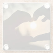 ハンズメイキングハートサンセット – Coaster ガラスコースター (裏面)