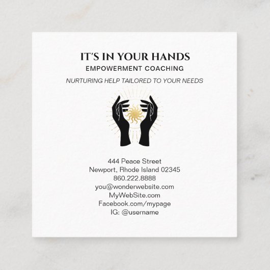 *~*ハンズ太陽光黒金ゴールド宇宙エネルギー スクエア名刺 (裏面)