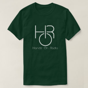 ハンズ·オン·ラジオ男子白ロゴT型文字 Tシャツ