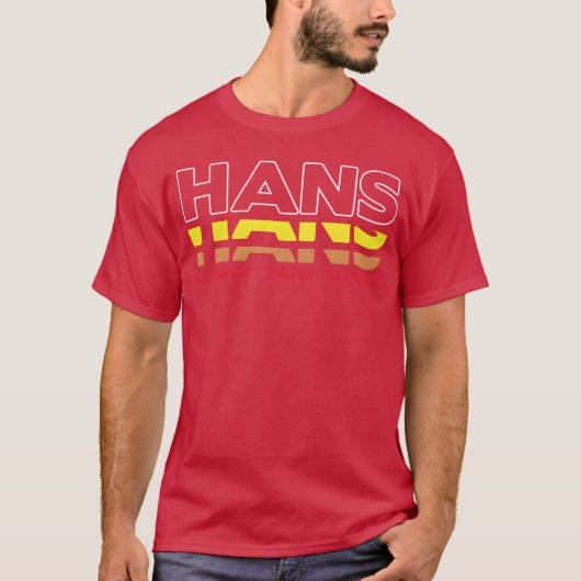 ハンズ ファーストネーム おもしろ ビンテージ 日の入り ハンズ家族 Tシャツ (正面)
