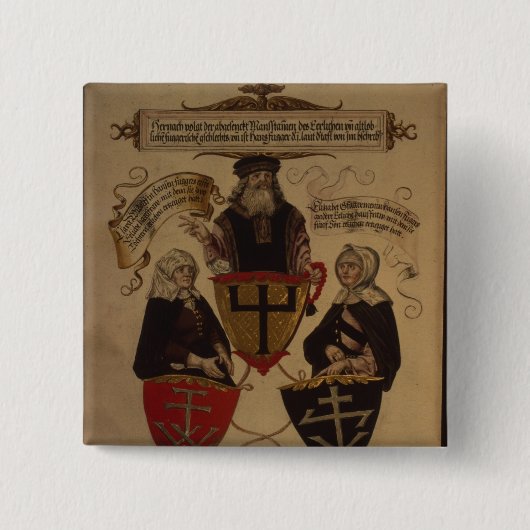 ハンズFugger 2人の妻クララWidolfおよびElisabeth 缶バッジ (正面)