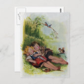 ハンゼルとグレテルが森で眠る ポストカード (正面/裏面)