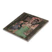 ハンゼルとグレテルが森に |セラミックタイル タイル (側面)