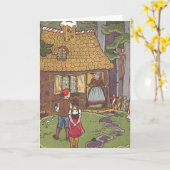 ハンゼルとグレテル、ヴィンテージ童話byハウマン カード (黄色い花)