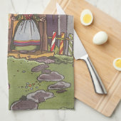 ハンゼルとグレテル、ヴィンテージ童話byハウマン キッチンタオル (四つ折り)