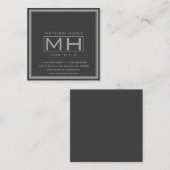 ハンソムグレー&ダークグレープロフェッショナル スクエア名刺 (正面/裏面)